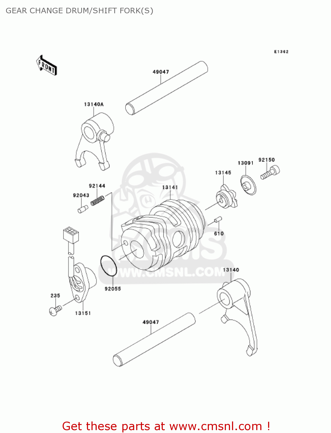 GEAR CHANGE DRUM/SHIFT FORK(S) AN110D3 KAZER 2001 CANADA