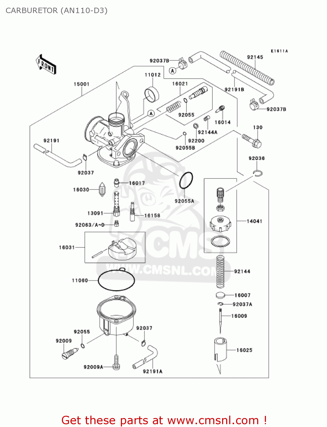 CARBURETOR (AN110-D3) AN110D3 KAZER 2001 CANADA