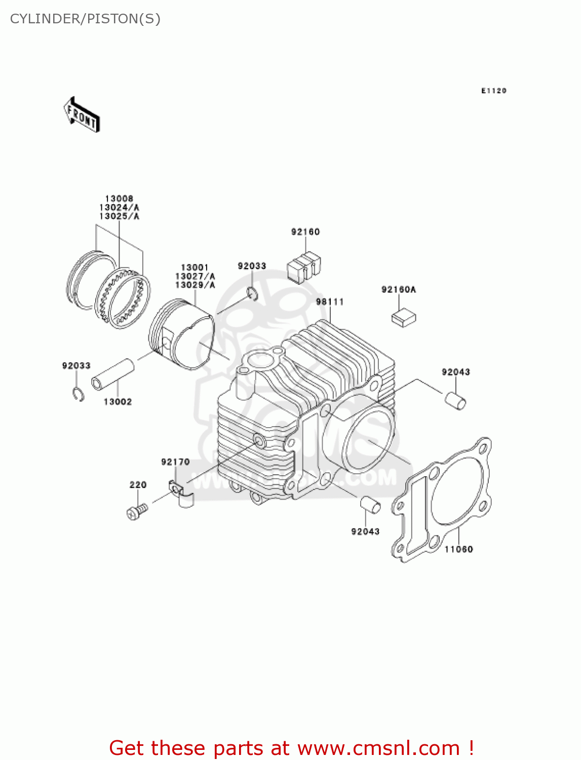 CYLINDER/PISTON(S) AN110D3 KAZER 2001 CANADA