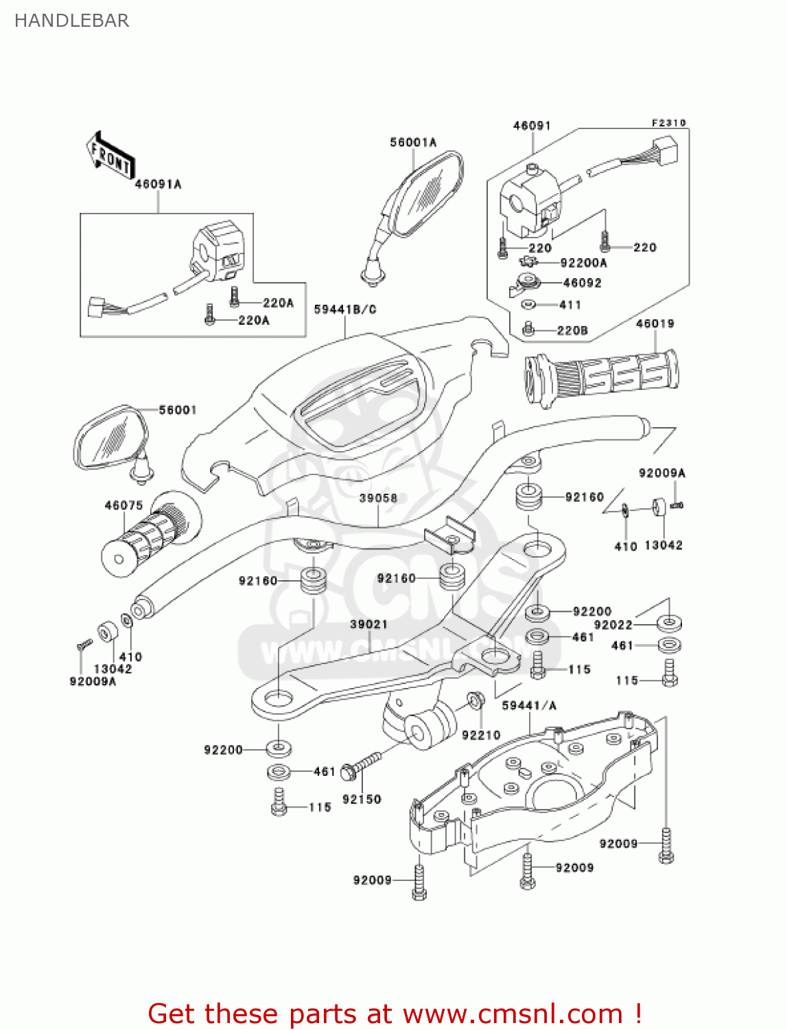 HANDLEBAR AN110D3 KAZER 2001 CANADA