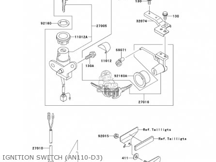 IGNITION SWITCH (AN110-D3) - AN110D3 KAZER 2001 CANADA