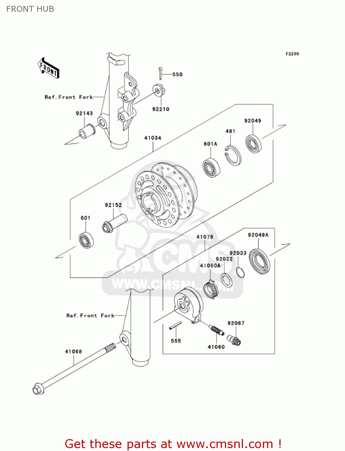 FRONT HUB AN112D2 KAZER 2003 CANADA