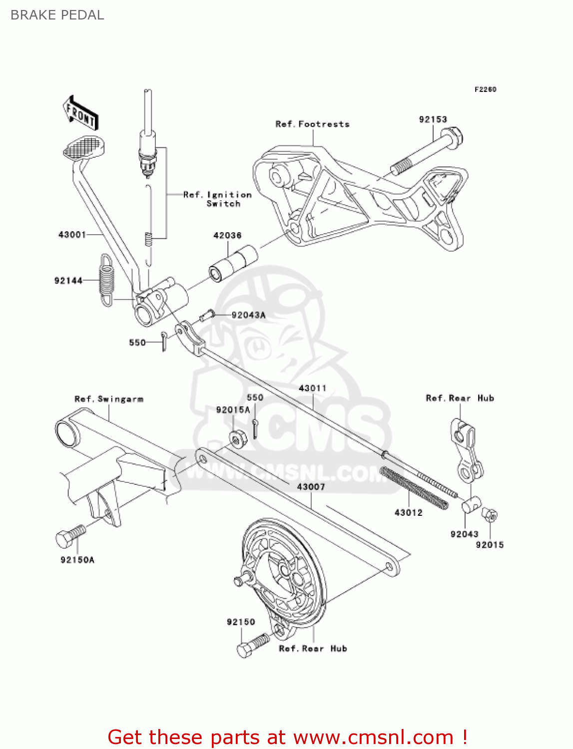 BRAKE PEDAL AN112D2 KAZER 2003 CANADA