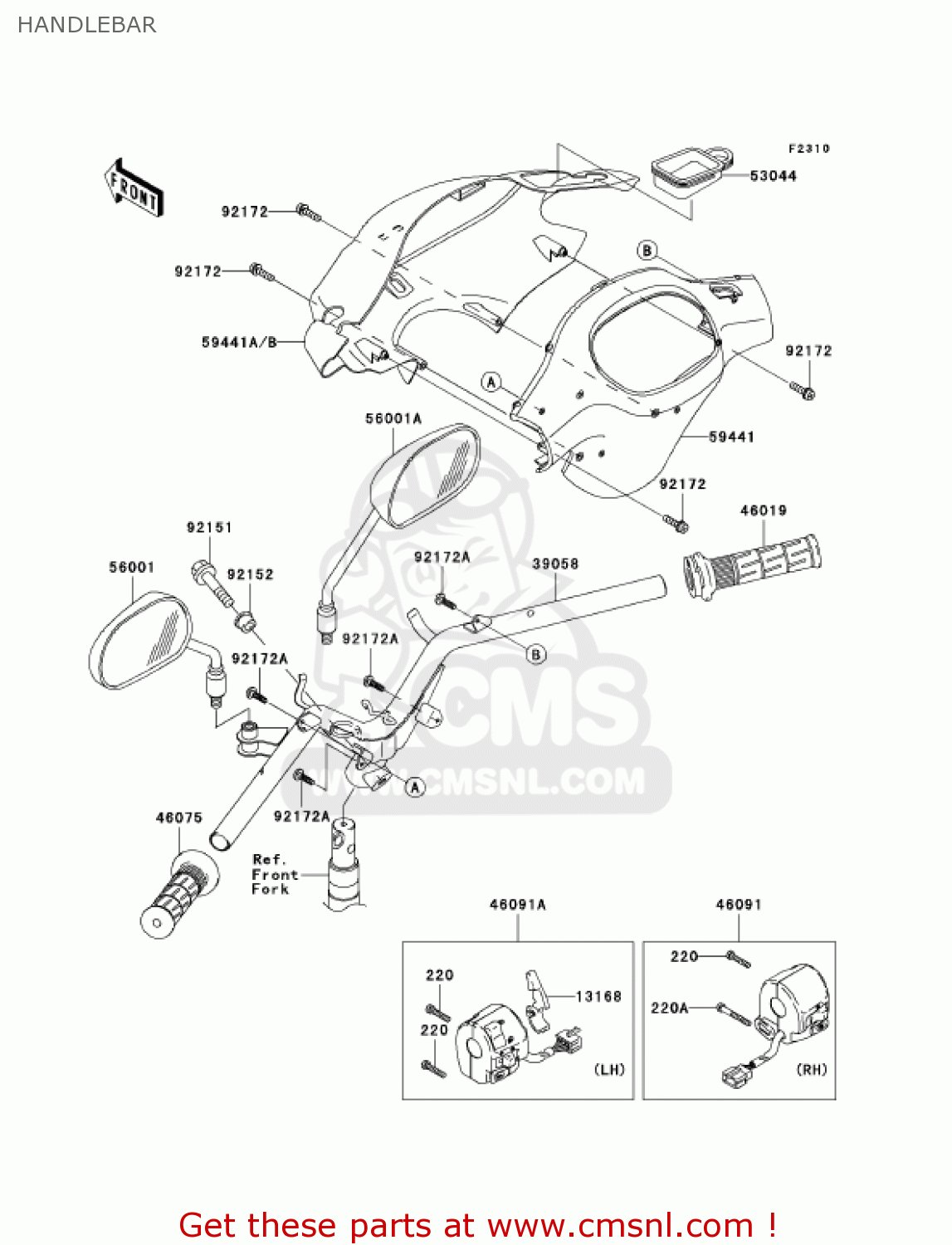 HANDLEBAR AN112D2 KAZER 2003 CANADA