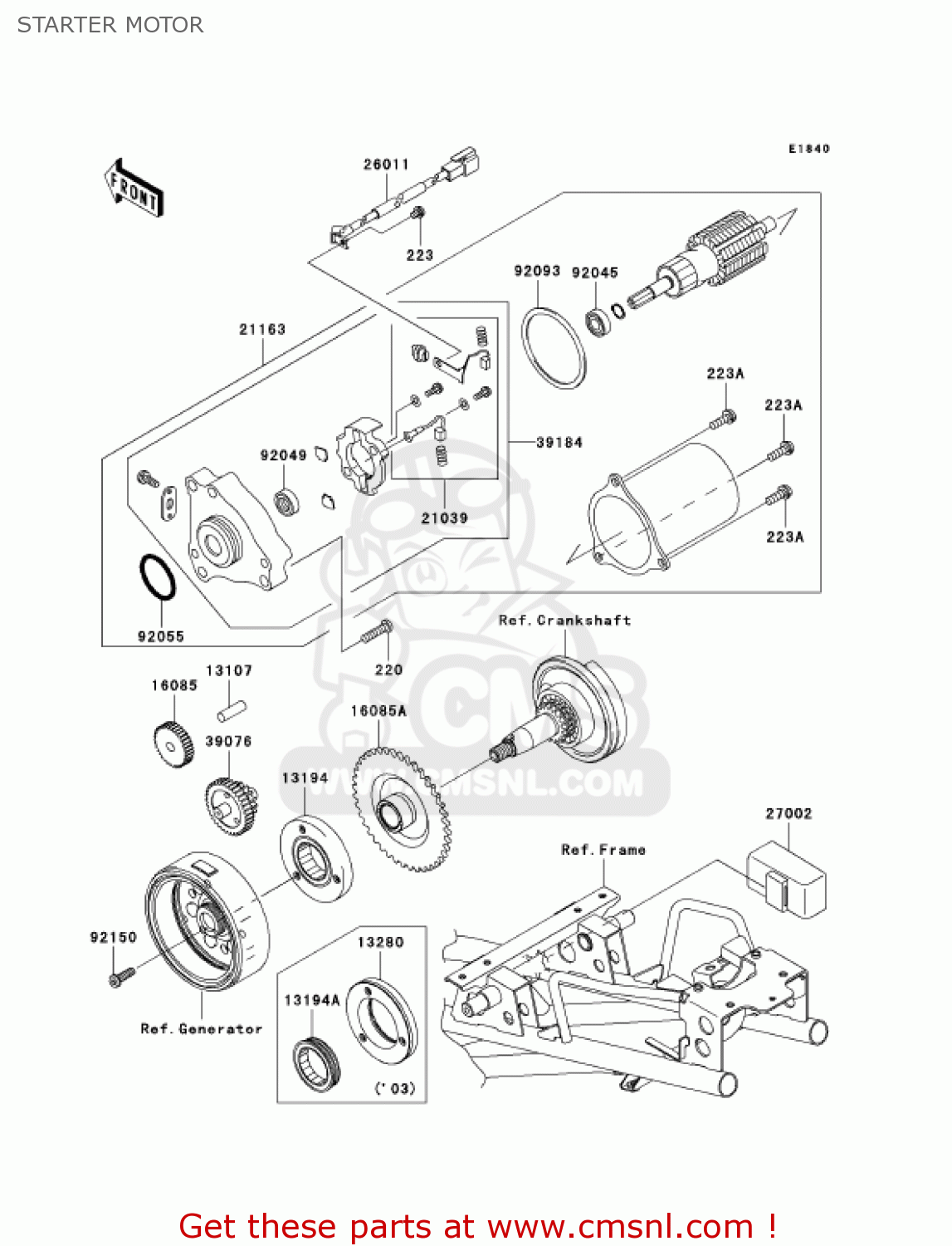 STARTER MOTOR AN112D3 KAZER 2004 CANADA
