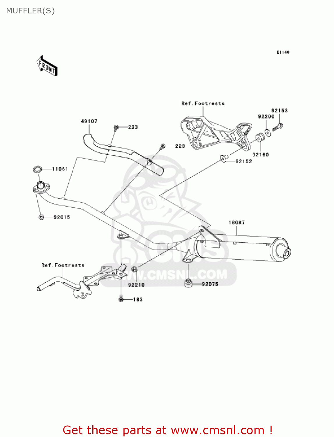 MUFFLER(S) AN112D3 KAZER 2004 CANADA