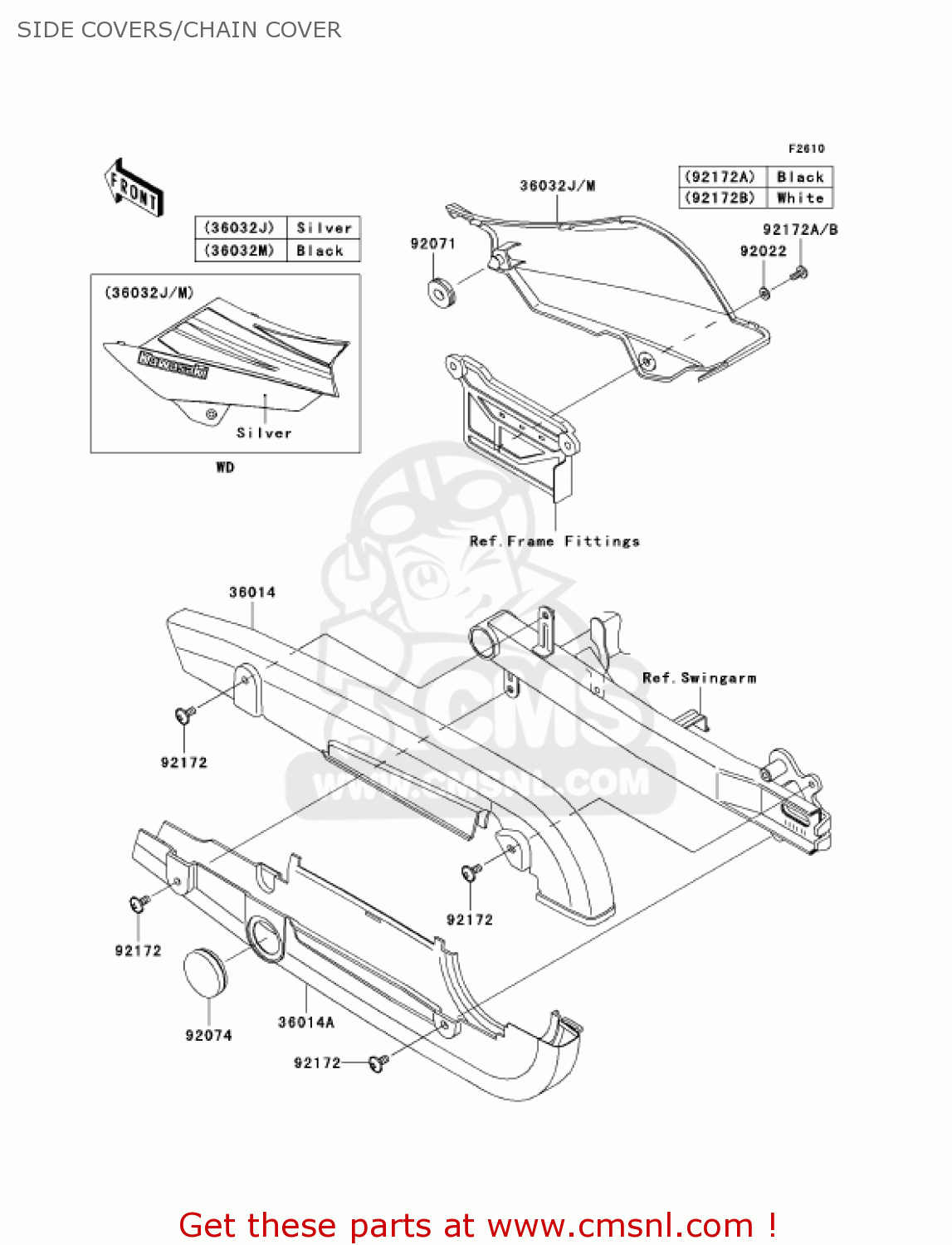 SIDE COVERS/CHAIN COVER AN112D3 KAZER 2004 CANADA