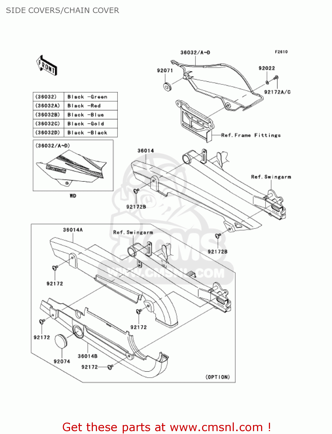 SIDE COVERS/CHAIN COVER AN112D6F KAZER 2006 CANADA