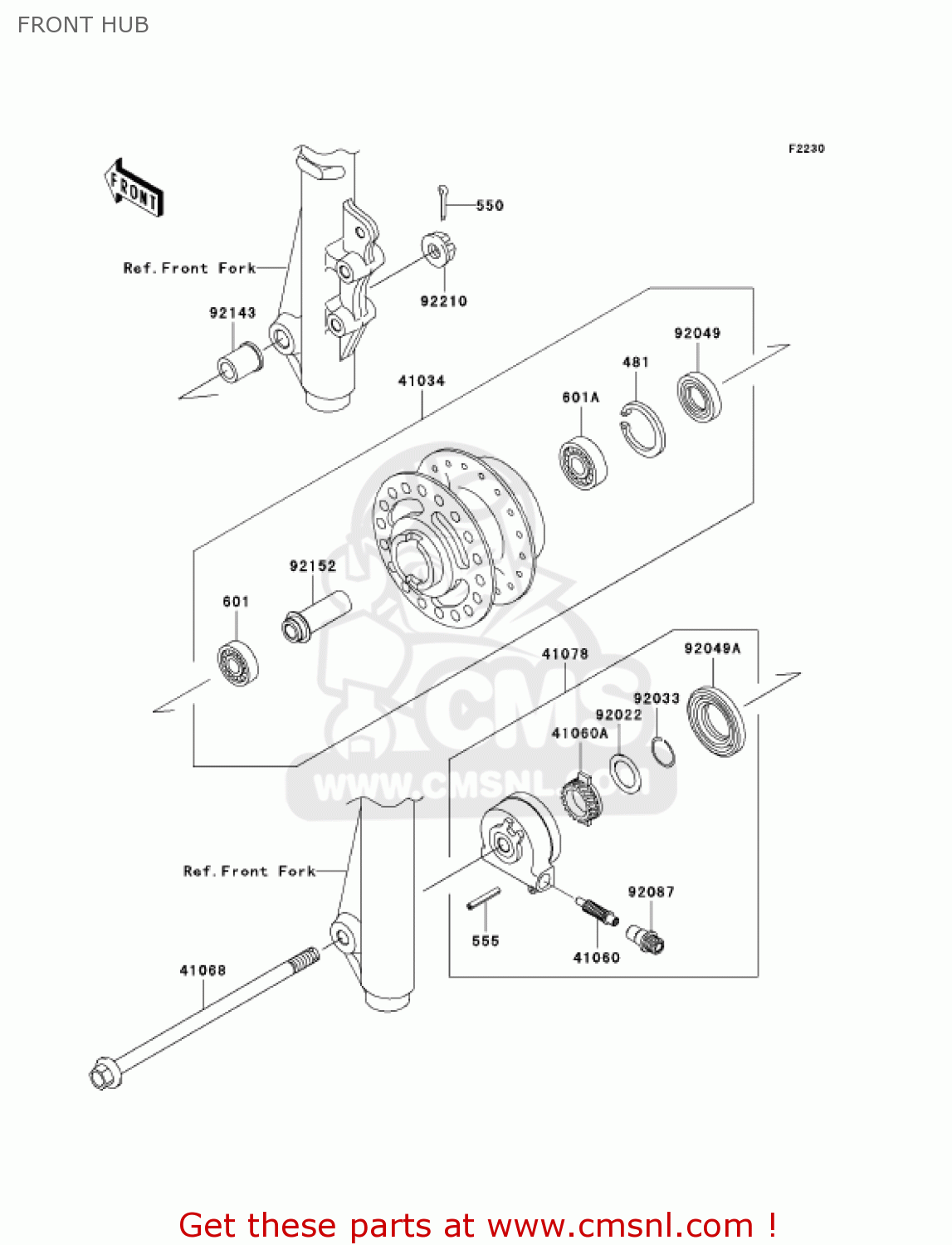FRONT HUB AN112D6F KAZER 2006 CANADA