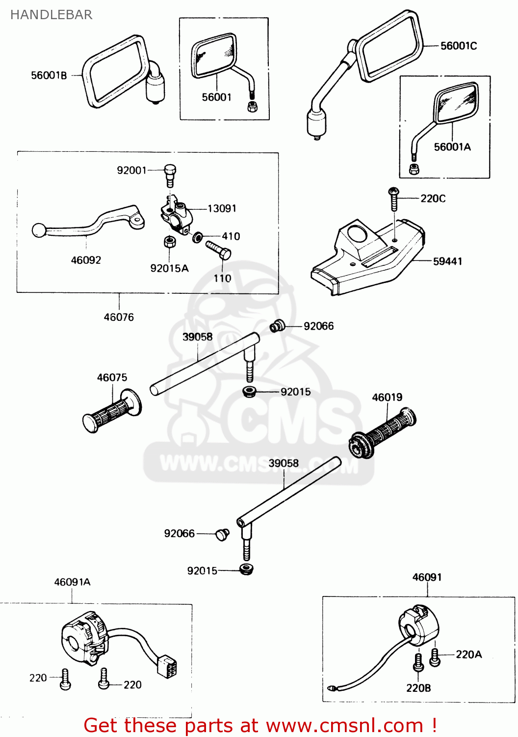 HANDLEBAR AR125A1A 1983 EUROPE UK FR SD ST
