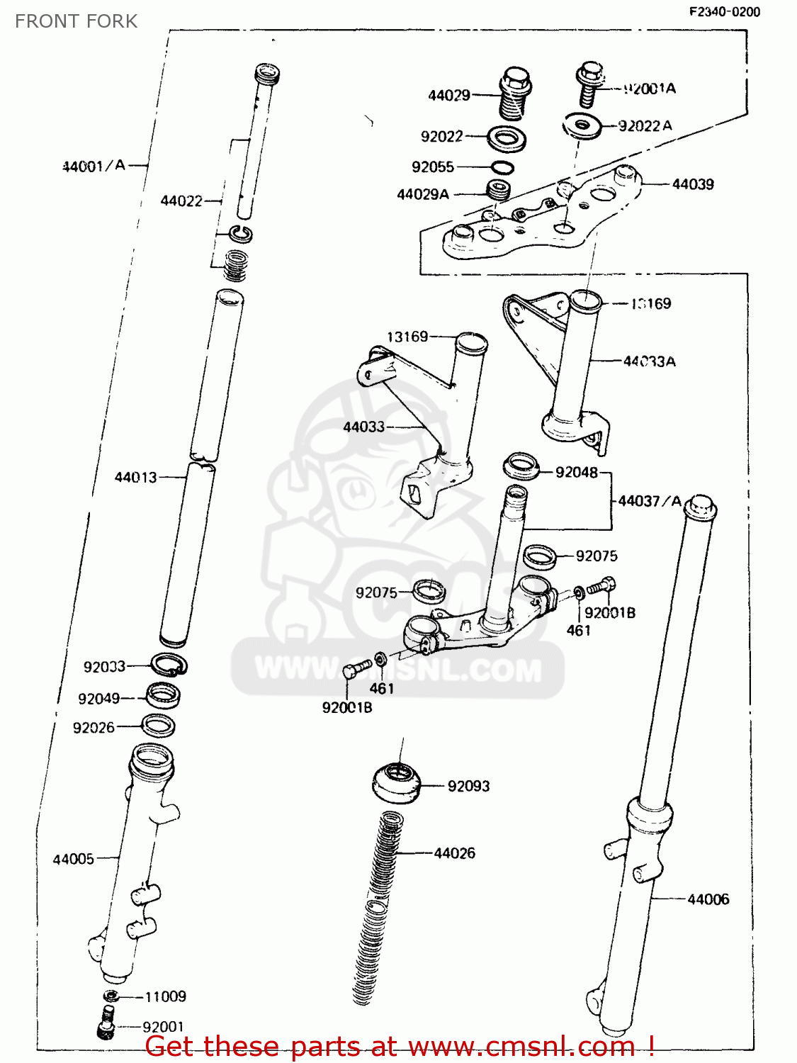 FRONT FORK AR125A1A 1983 EUROPE UK FR SD ST