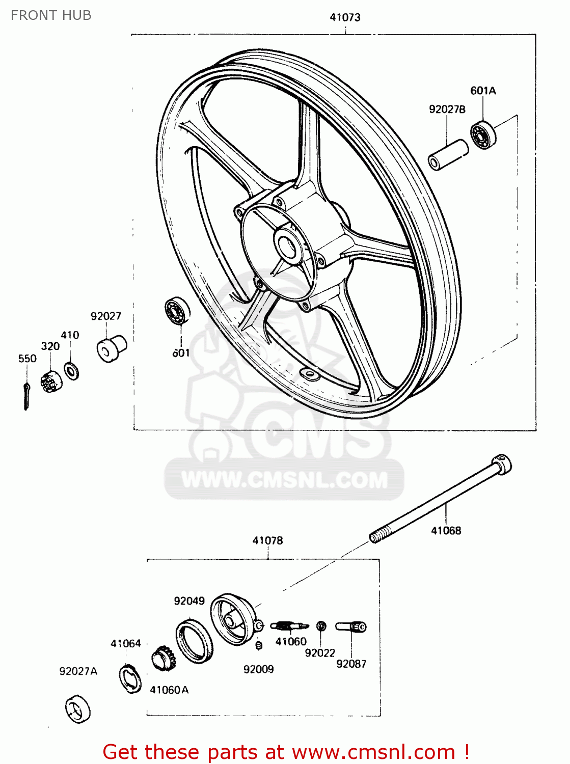 FRONT HUB AR125A1A 1983 EUROPE UK FR SD ST