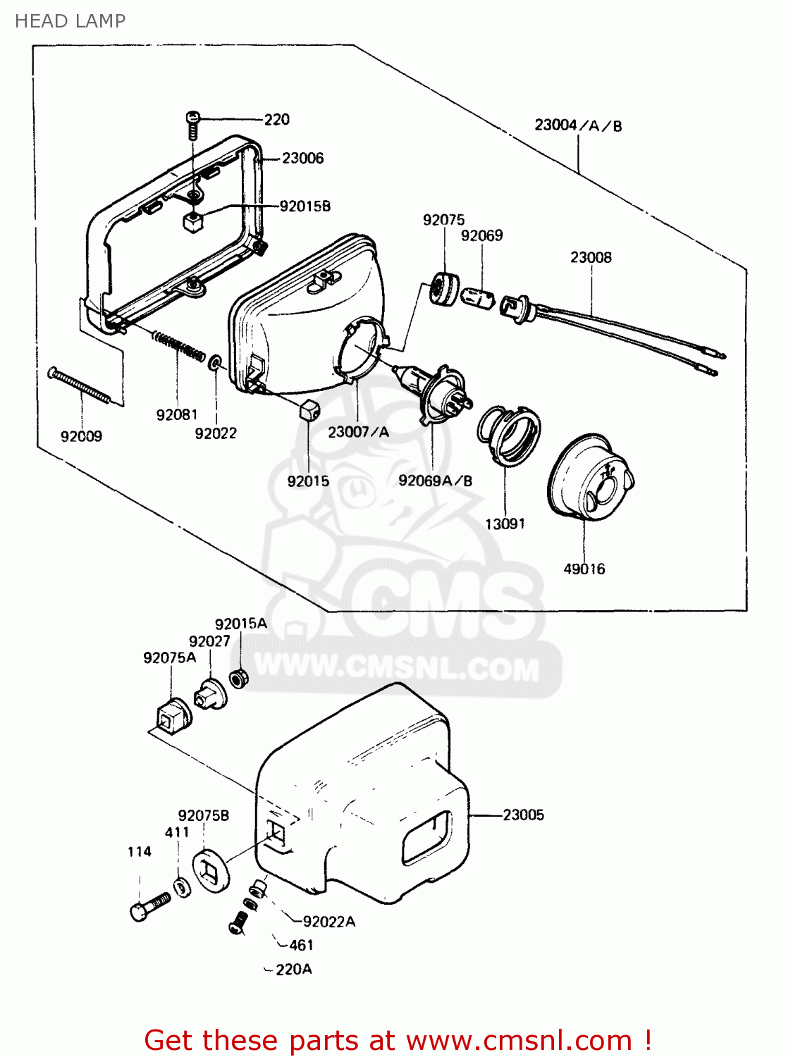 HEAD LAMP AR125A1A 1983 EUROPE UK FR SD ST