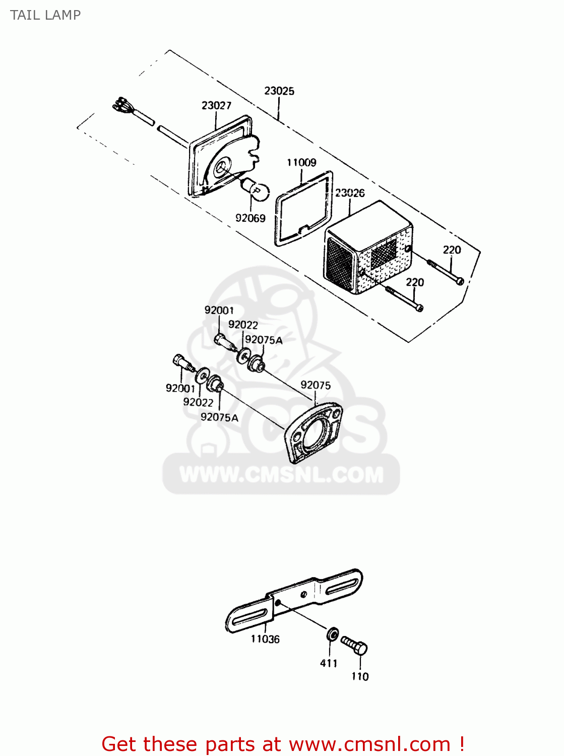 TAIL LAMP AR125A1A 1983 EUROPE UK FR SD ST