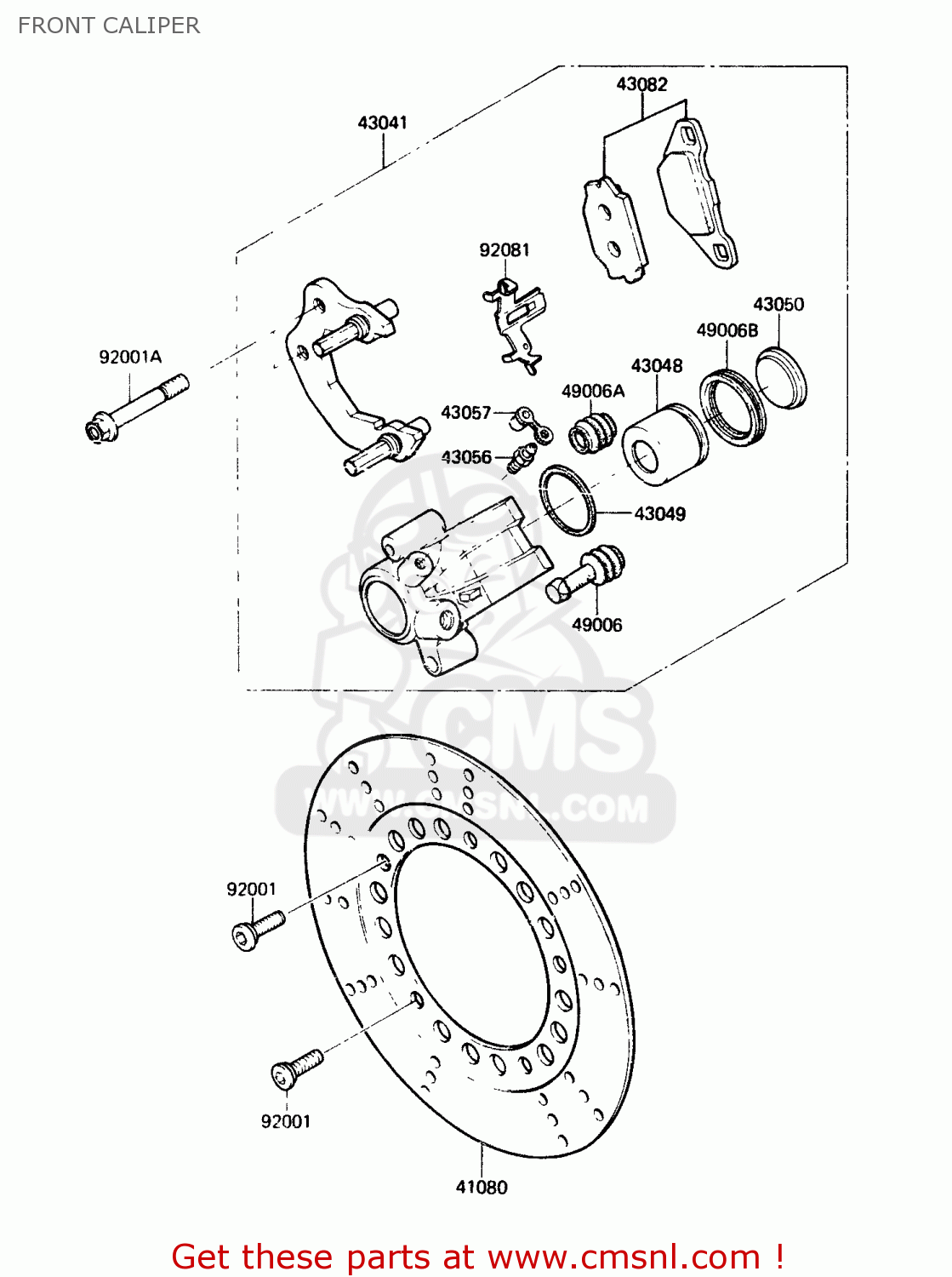 FRONT CALIPER AR125A1A 1983 EUROPE UK FR SD ST