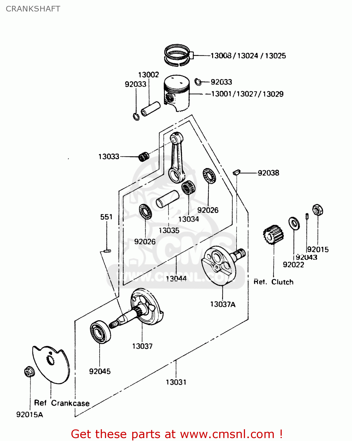 CRANKSHAFT AR125A1A 1983 EUROPE UK FR SD ST