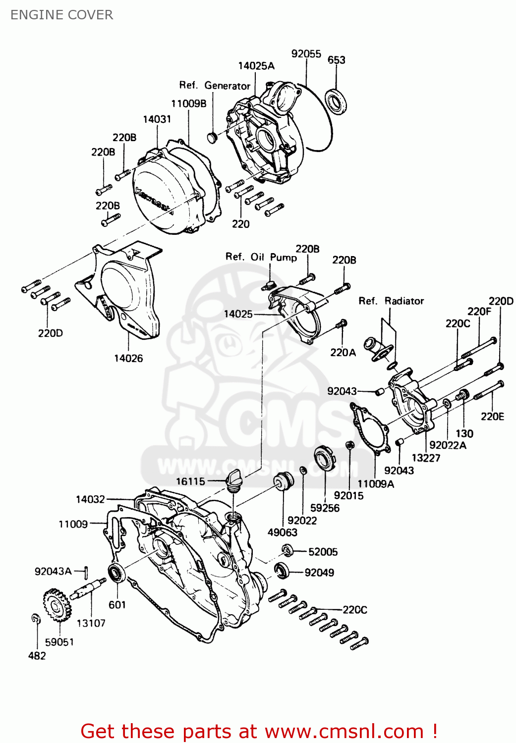 ENGINE COVER AR125A1A 1983 EUROPE UK FR SD ST