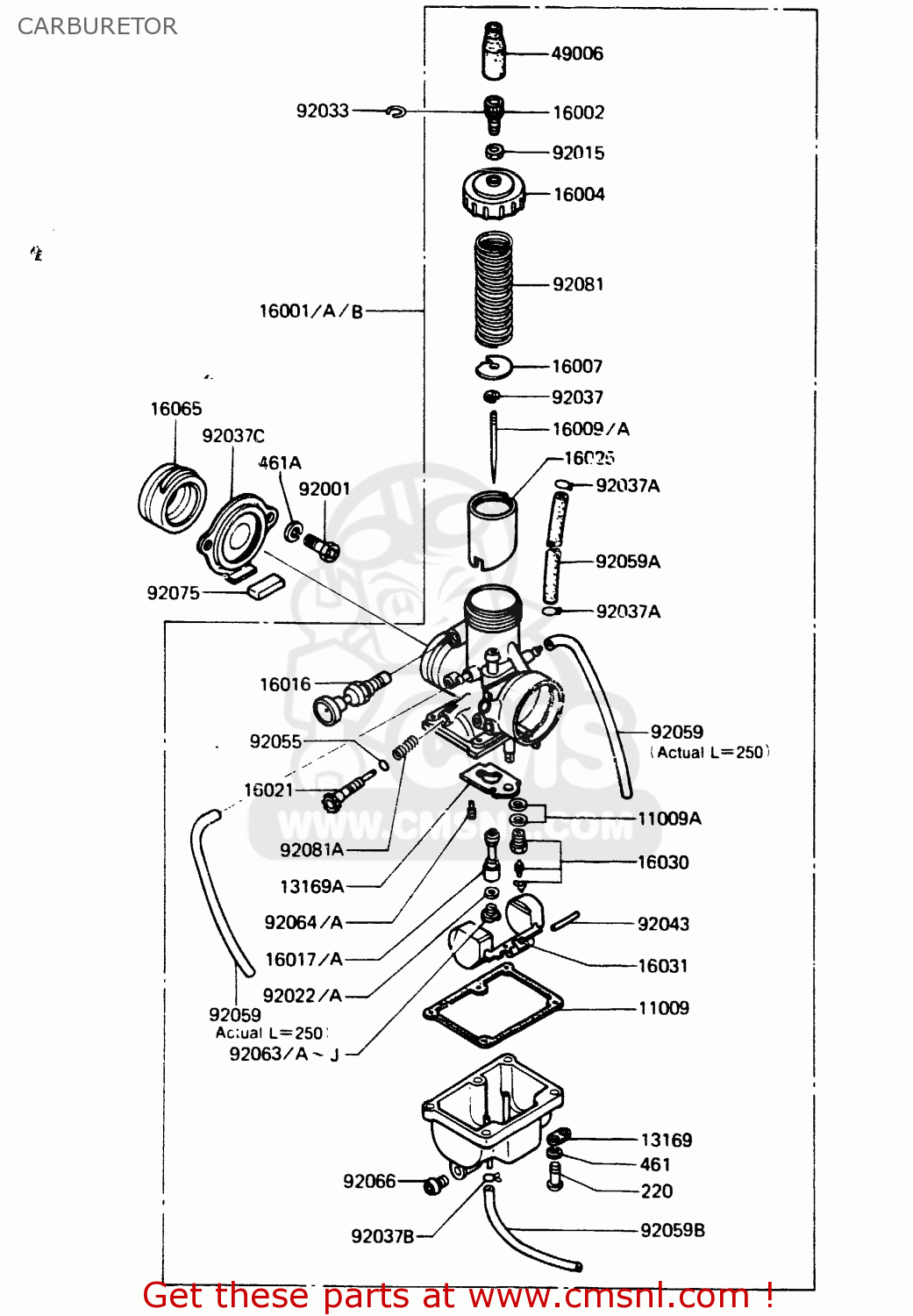 CARBURETOR AR125A1A 1983 EUROPE UK FR SD ST