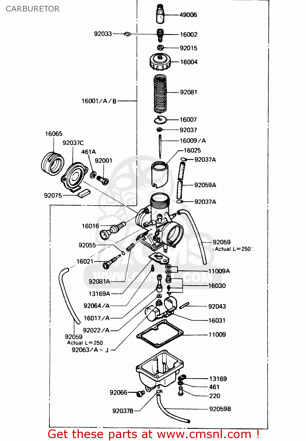 CARBURETOR AR125A1A 1983 EUROPE UK FR SD ST