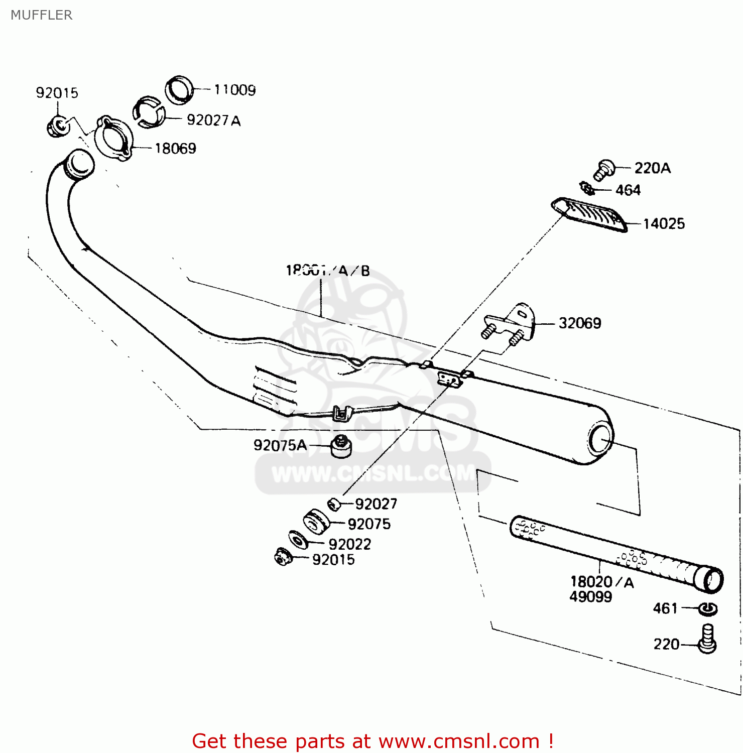 MUFFLER AR125A1A 1983 EUROPE UK FR SD ST