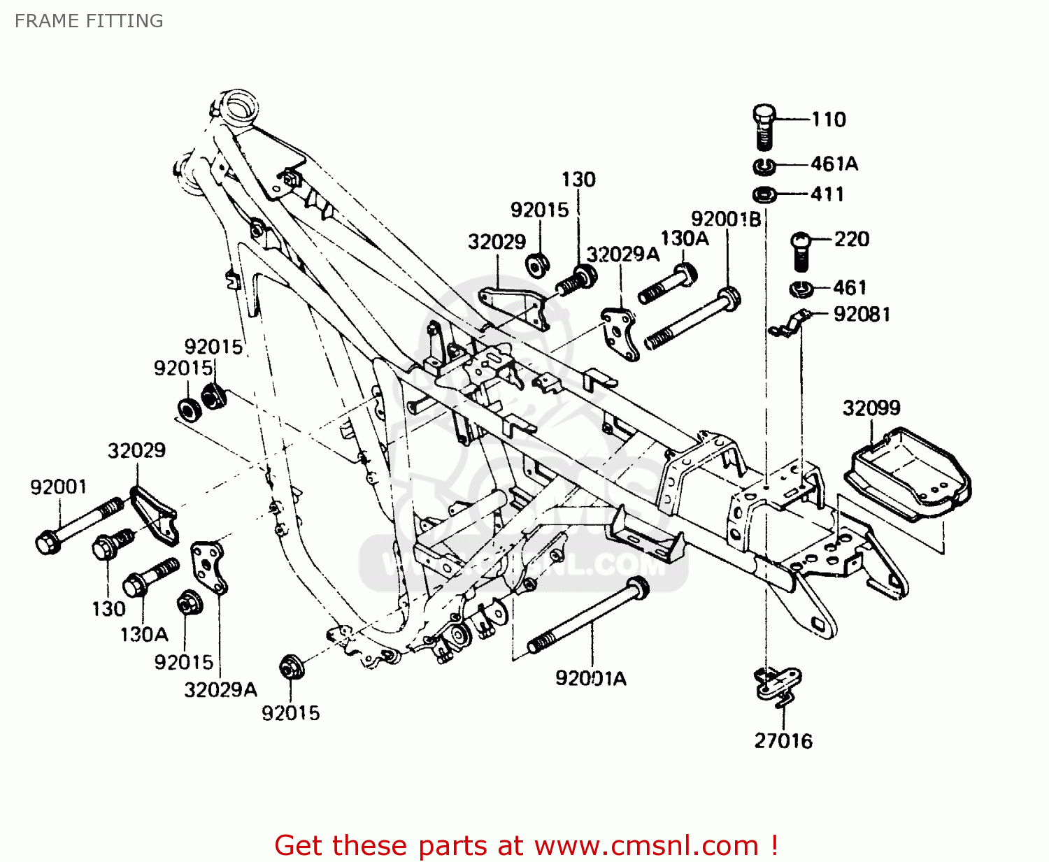 FRAME FITTING AR125A1A 1983 EUROPE UK FR SD ST