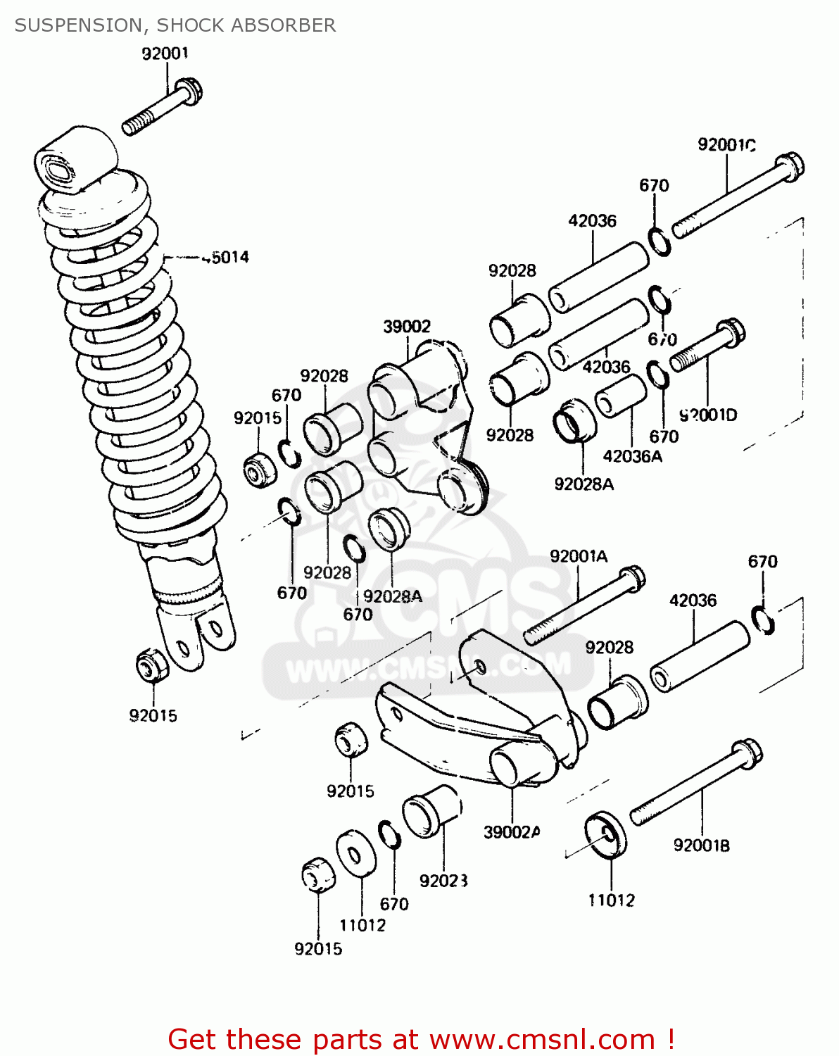 SUSPENSION, SHOCK ABSORBER AR125A1A 1983 EUROPE UK FR SD ST