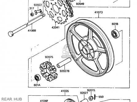 REAR HUB - AR125A1A 1983 EUROPE UK FR SD ST