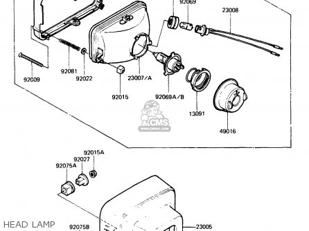 HEAD LAMP - AR125A1A 1983 EUROPE UK FR SD ST