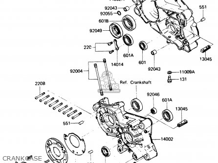 CRANKCASE - AR125A1A 1983 EUROPE UK FR SD ST