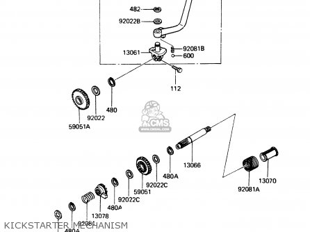 KICKSTARTER MECHANISM - AR125A1A 1983 EUROPE UK FR SD ST