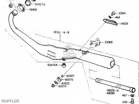 MUFFLER - AR125A1A 1983 EUROPE UK FR SD ST