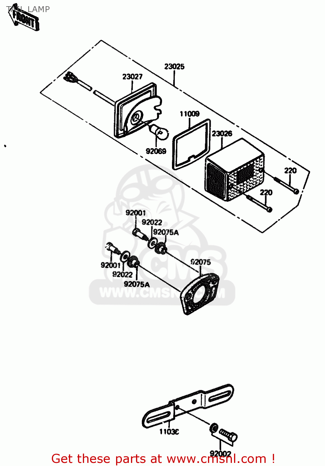 TAIL LAMP AR125A2 1984 UNITED KINGDOM GR ST SD