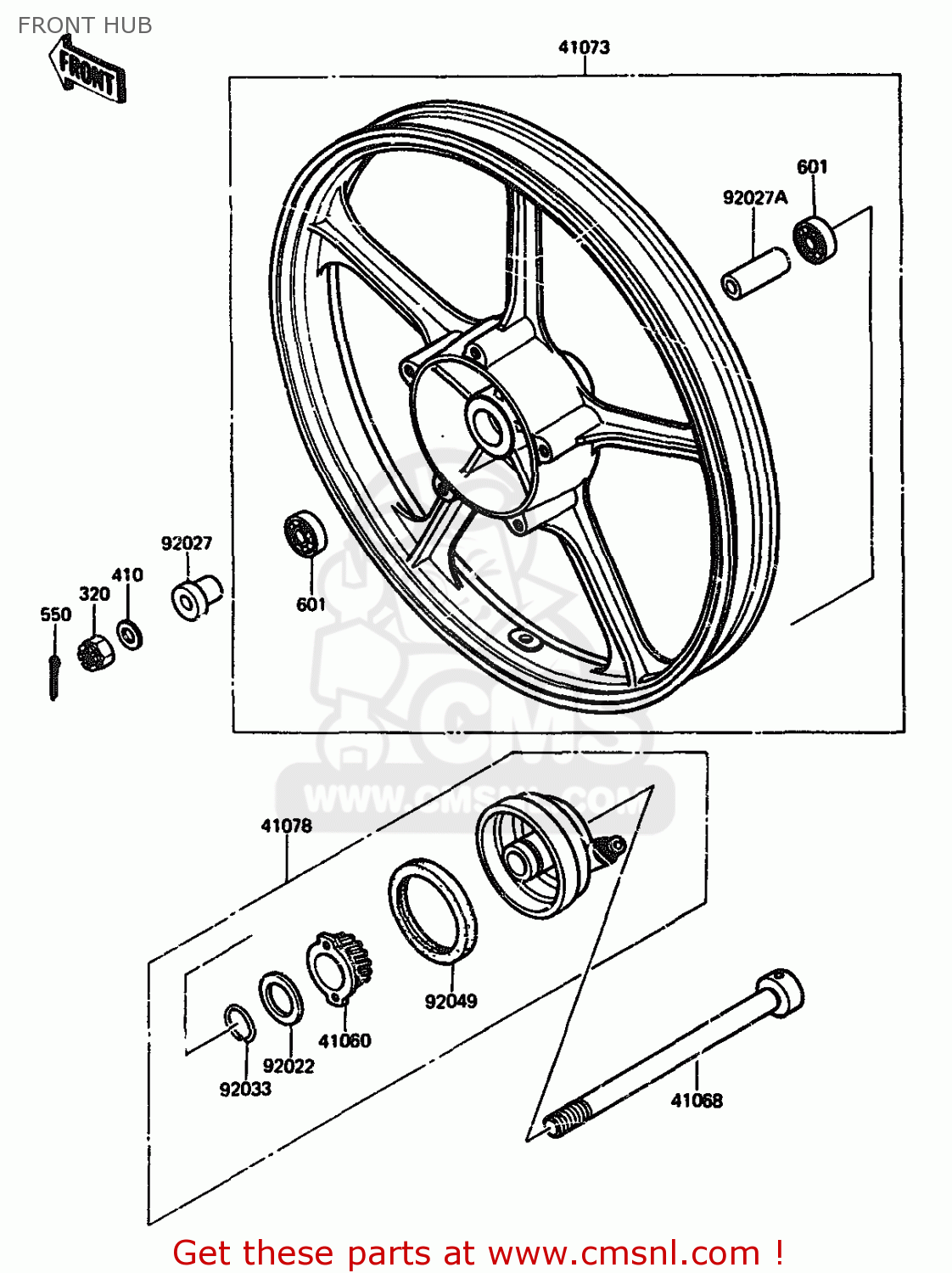 FRONT HUB AR125A3 1985 UNITED KINGDOM FR GR ST SD