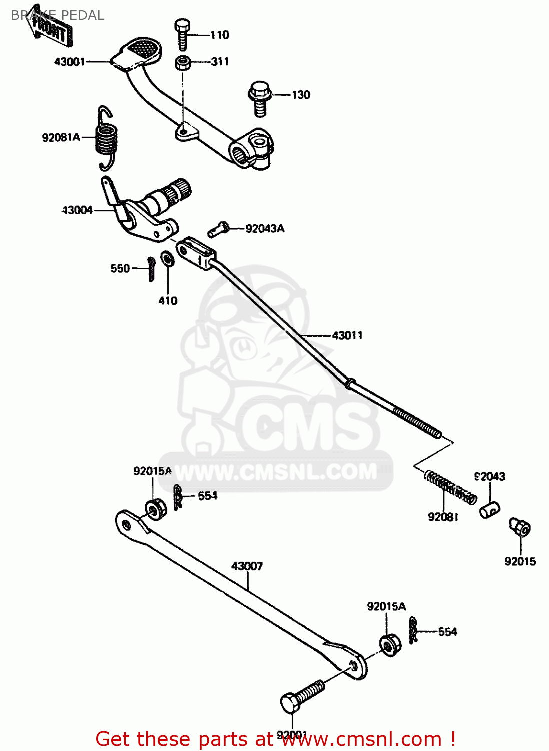 BRAKE PEDAL AR125A3 1985 UNITED KINGDOM FR GR ST SD