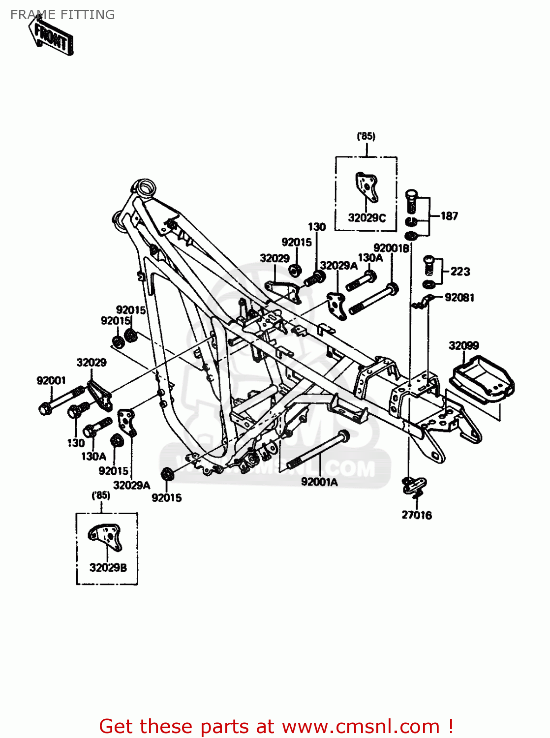 FRAME FITTING AR125A3 1985 UNITED KINGDOM FR GR ST SD
