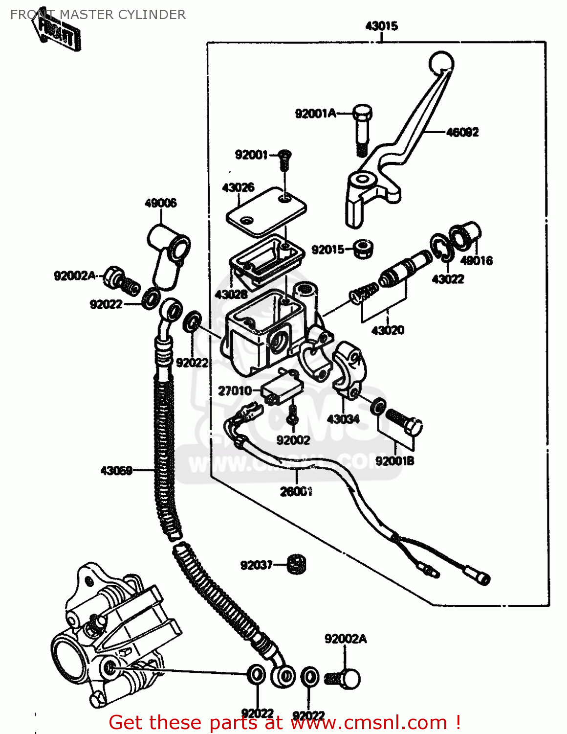 FRONT MASTER CYLINDER AR125A3 1985 UNITED KINGDOM FR GR ST SD