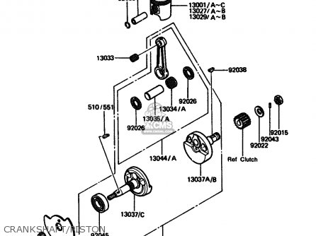 CRANKSHAFT/PISTON - AR125A3 1985 UNITED KINGDOM FR GR ST SD