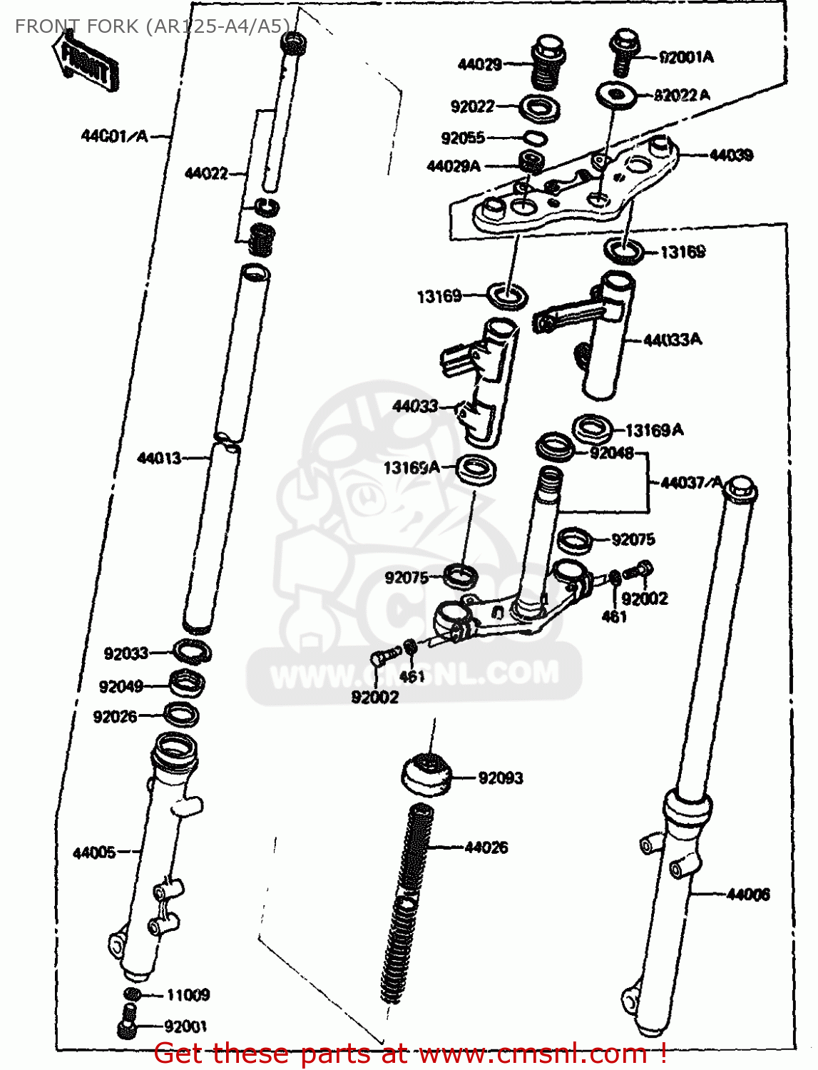 FRONT FORK (AR125-A4/A5) AR125A4 1986 UNITED KINGDOM GR NR SD ST