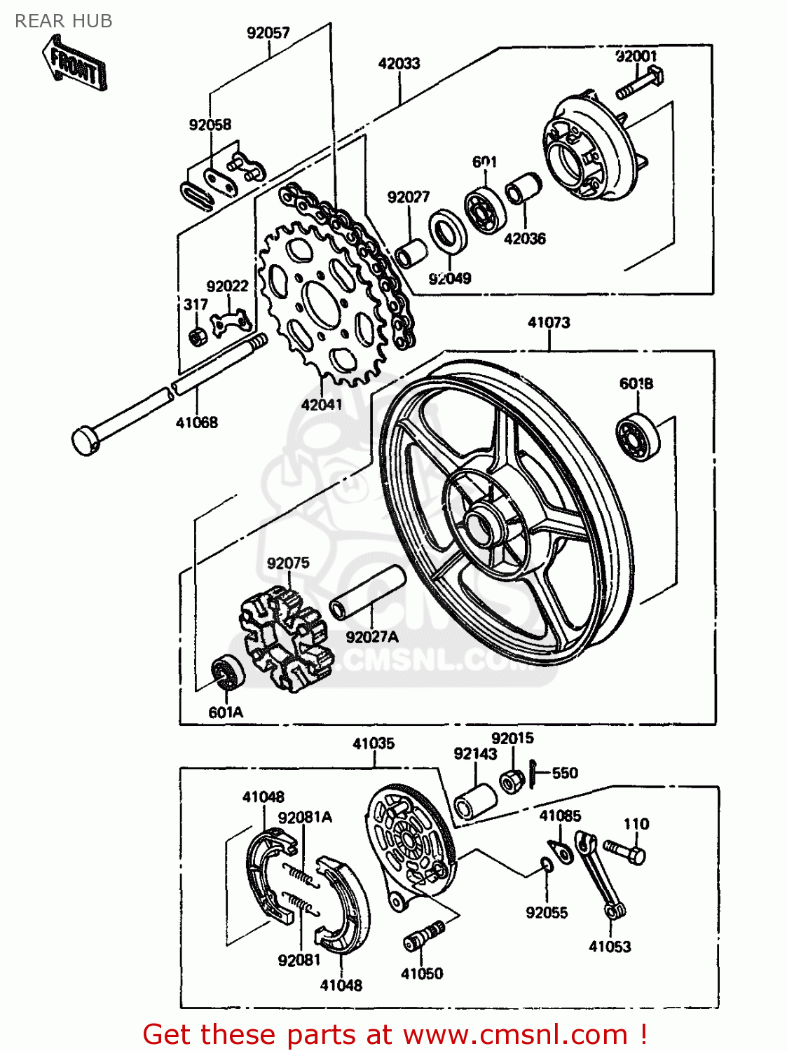 REAR HUB AR125A5 1987 UNITED KINGDOM GR NR ST