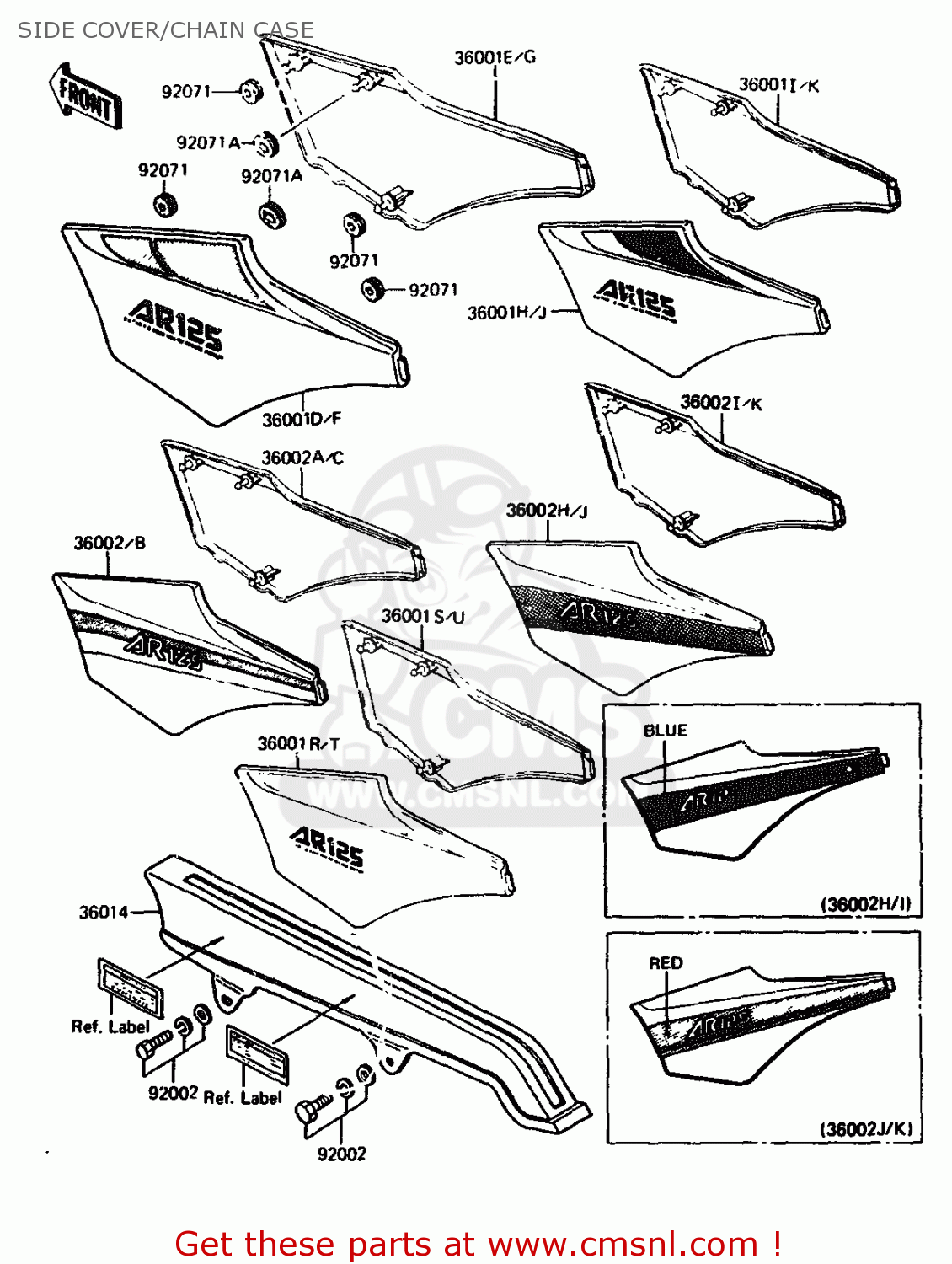 SIDE COVER/CHAIN CASE AR125A5 1987 UNITED KINGDOM GR NR ST