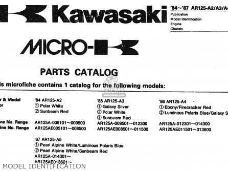 MODEL IDENTIFICATION - AR125A5 1987 UNITED KINGDOM GR NR ST