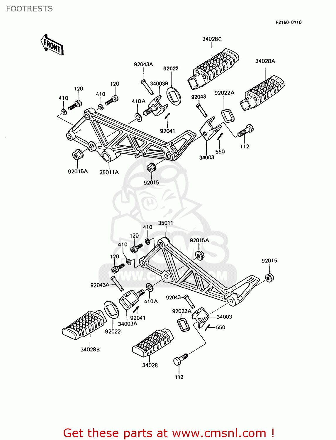 FOOTRESTS AR125A6 1988 UNITED KINGDOM GR NR