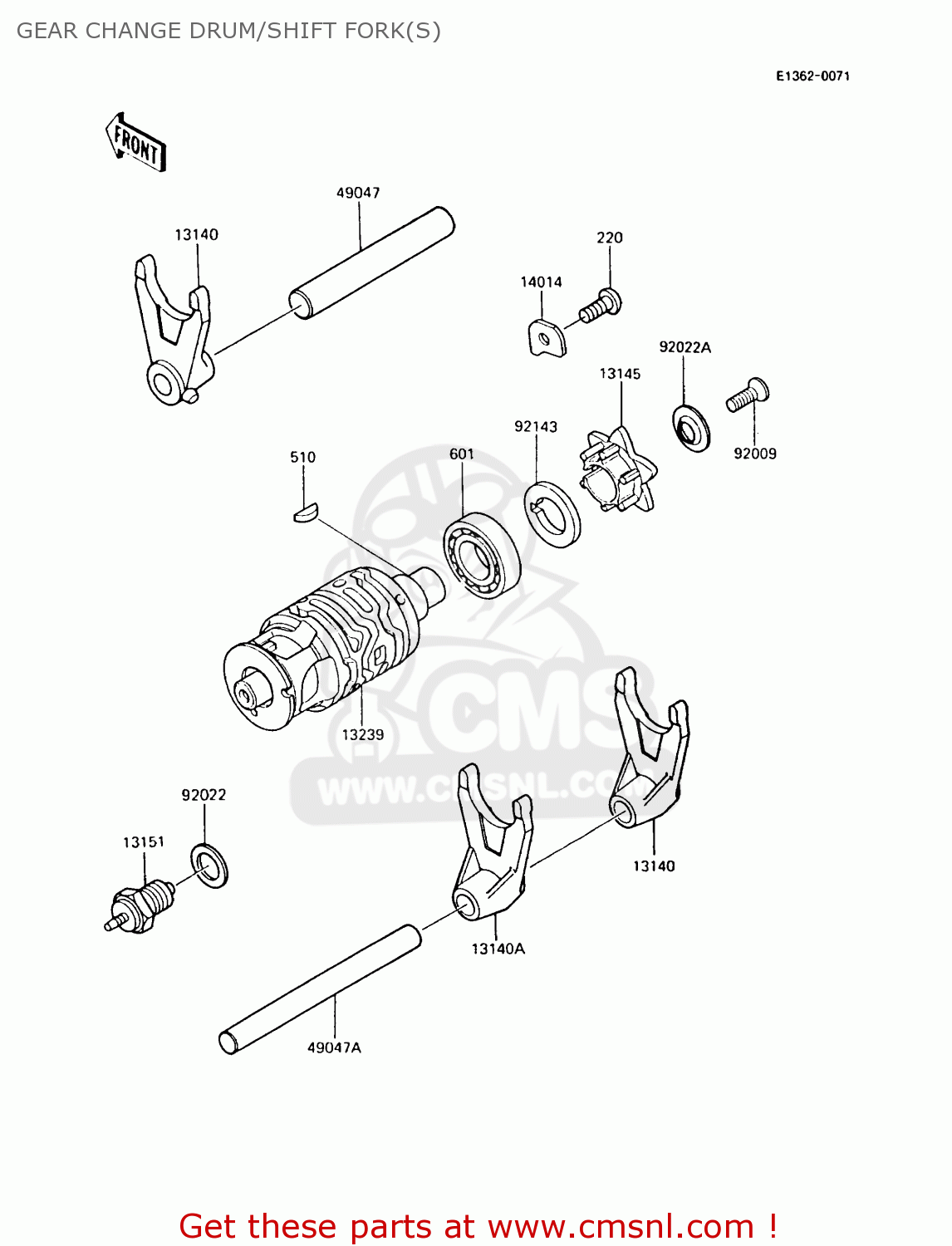 GEAR CHANGE DRUM/SHIFT FORK(S) AR125A7 1989 UNITED KINGDOM GR NR