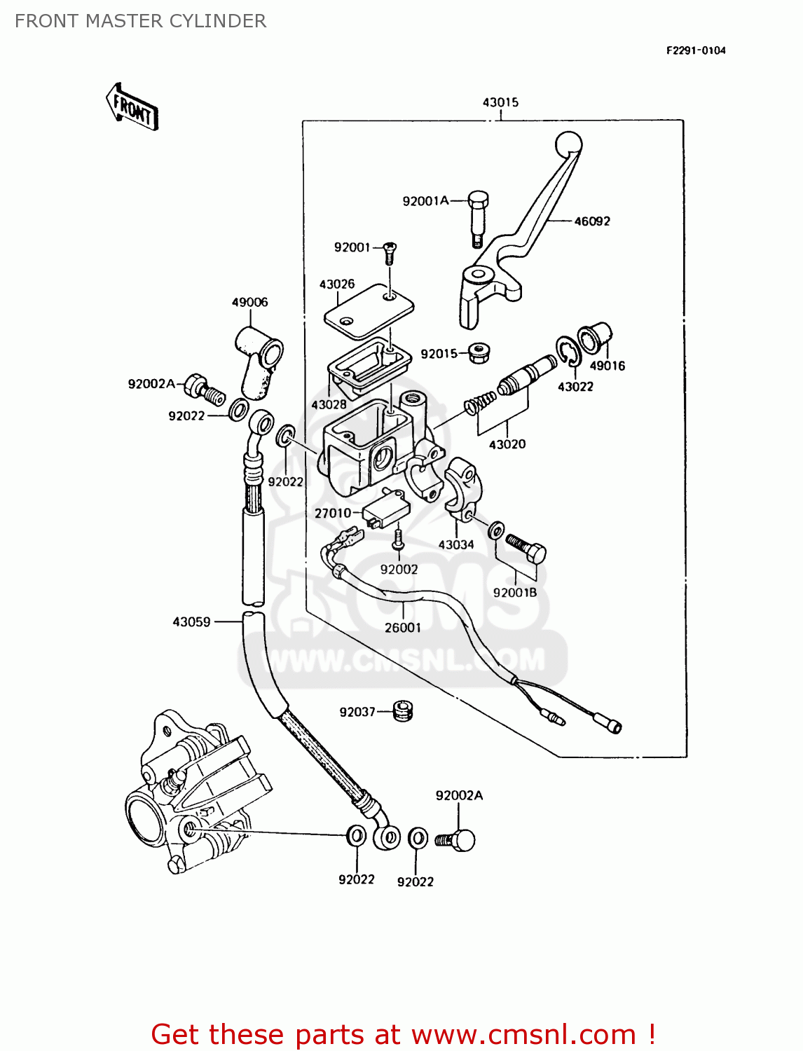 FRONT MASTER CYLINDER AR125A7 1989 UNITED KINGDOM GR NR
