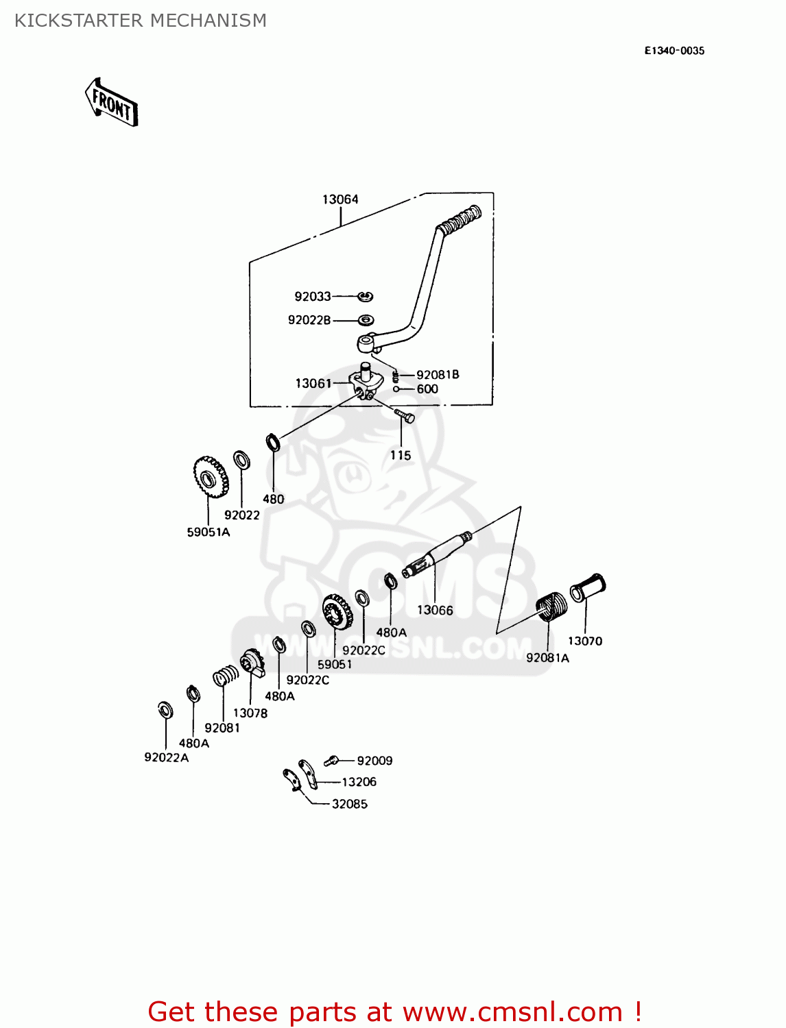 KICKSTARTER MECHANISM AR125A8 1990 UNITED KINGDOM GR NR