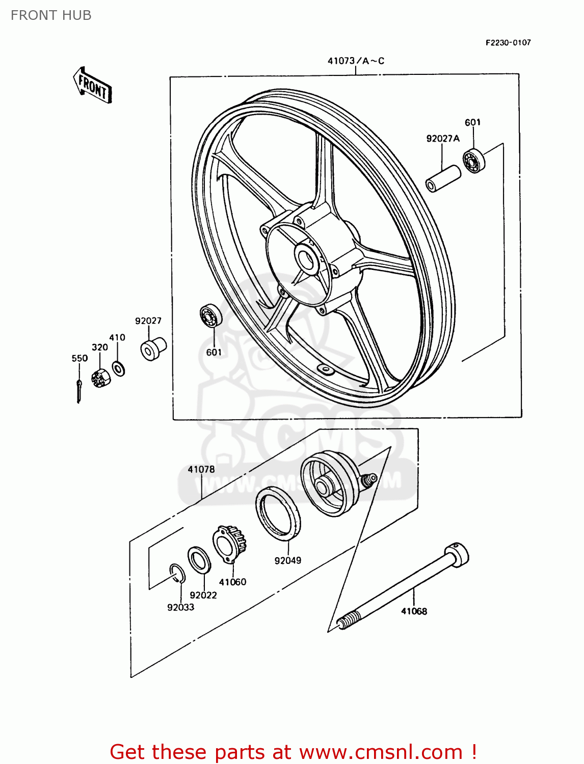 FRONT HUB AR125A8 1990 UNITED KINGDOM GR NR