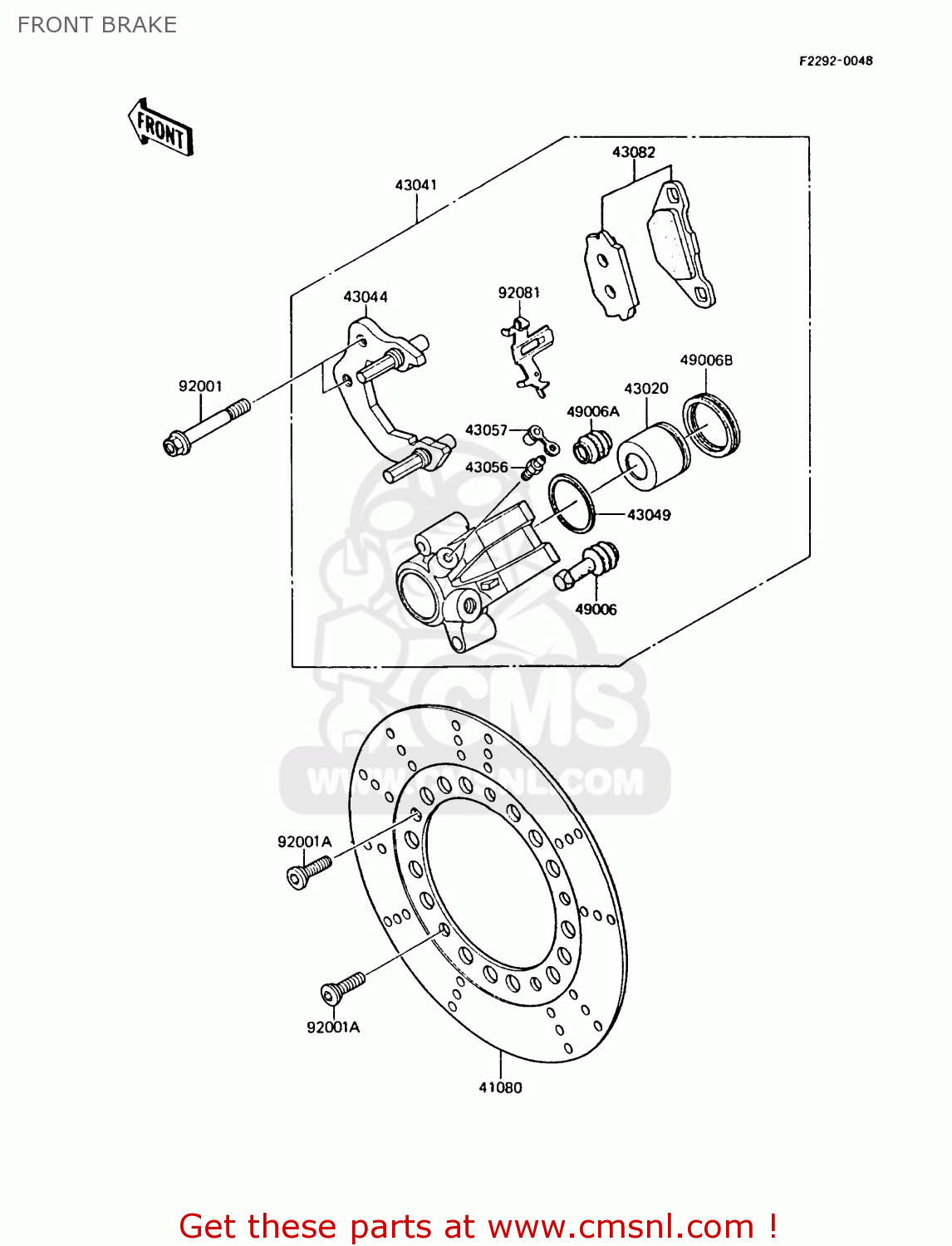 FRONT BRAKE AR125A8 1990 UNITED KINGDOM GR NR