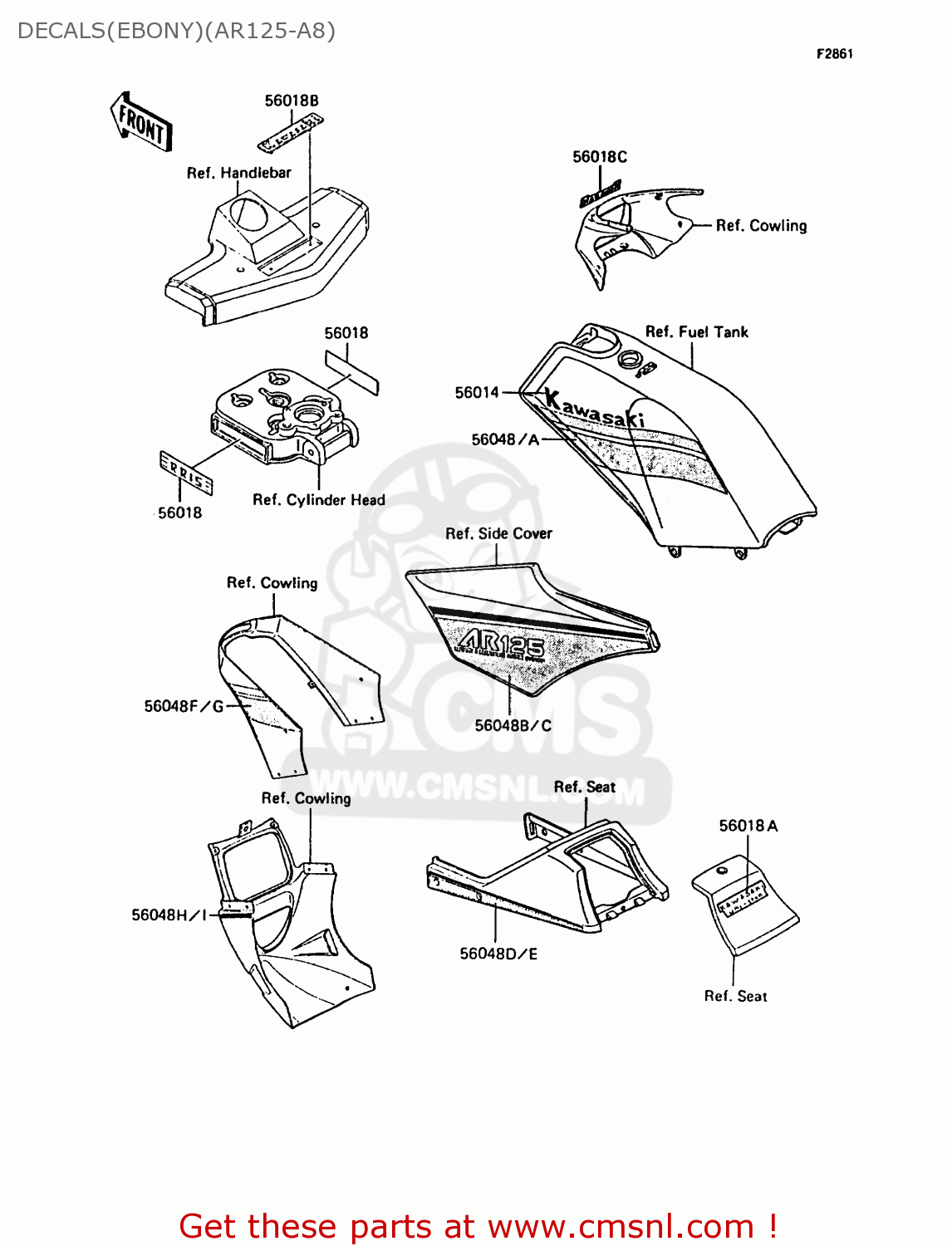 DECALS(EBONY)(AR125-A8) AR125A8 1990 UNITED KINGDOM GR NR