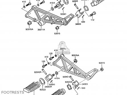 FOOTRESTS - AR125A8 1990 UNITED KINGDOM GR NR