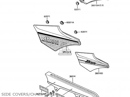 SIDE COVERS/CHAIN COVER - AR125A8 1990 UNITED KINGDOM GR NR